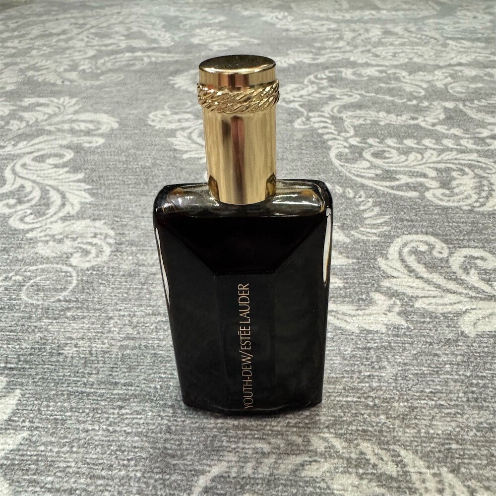 Estée Lauder Youth-Dew Bath Oil Vintage Dark Glass Bottle Gold Cap 2 oz